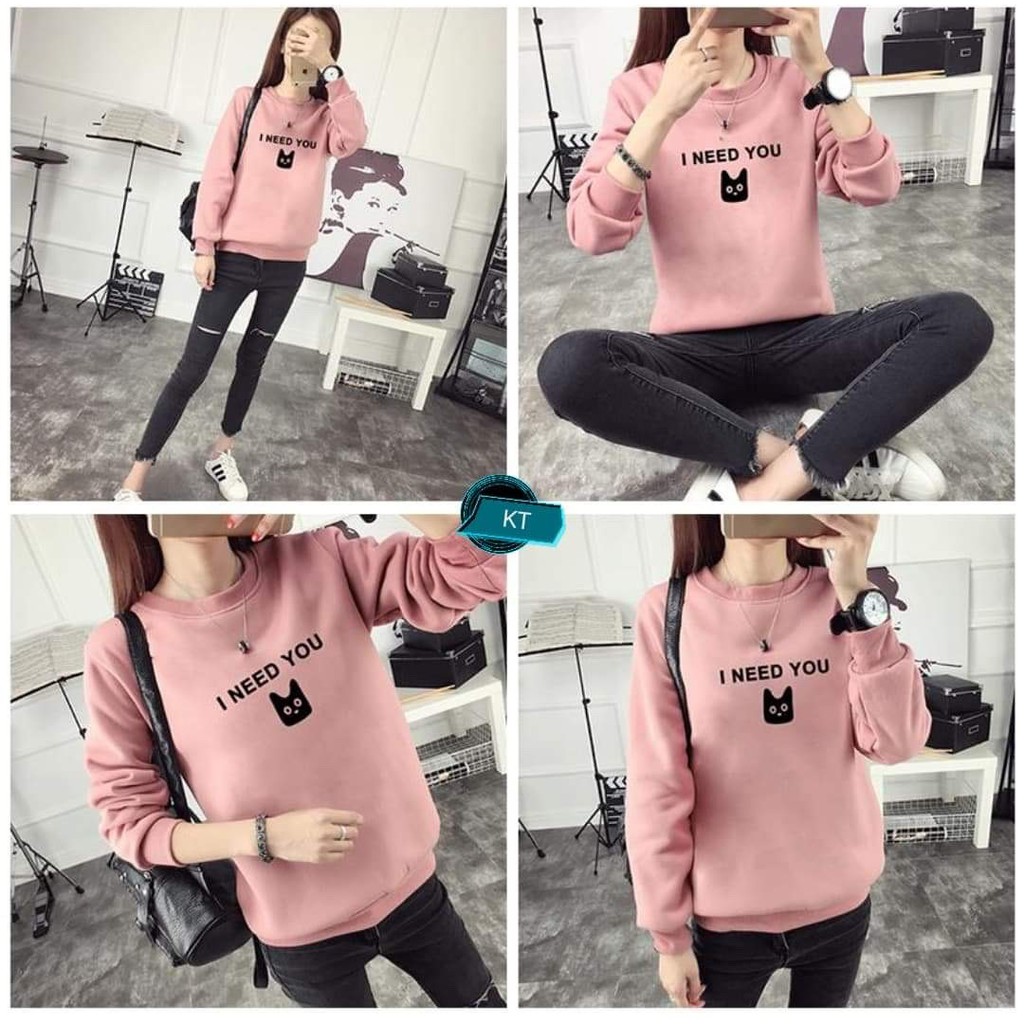 [FREESHIP ĐƠN TỪ 50K] Áo thun I Need You mặt mèo đen KTH1119