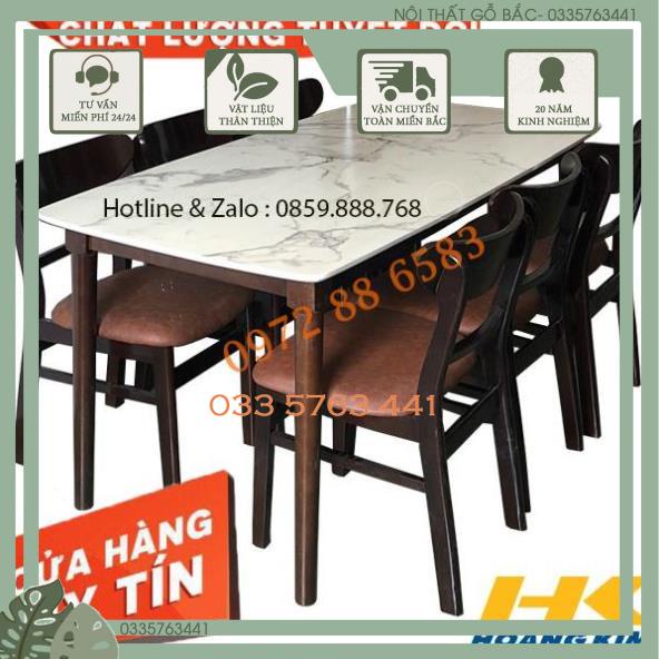 FRSHIP HN FREESHIP FREESHIP HN Bộ Bàn Ăn 6 Ghế Vân Đá Trắng HOÀNG KIM MGGDN