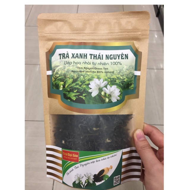 Trà xanh Thái Nguyên ướp hoa nhài tự nhiên đại gia 100g
