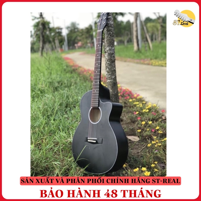 Đàn Guitar Acoustic ST-X1 Full size chất liệu gỗ nhập khẩu (màu đen) có ty chỉnh cần tặng kèm đầy đủ phụ kiện