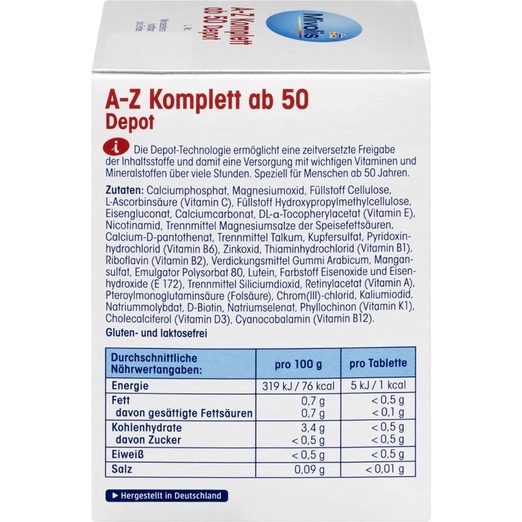 Vitamin Tổng Hợp Mivolis A Z Depot ab 50, 100 Viên