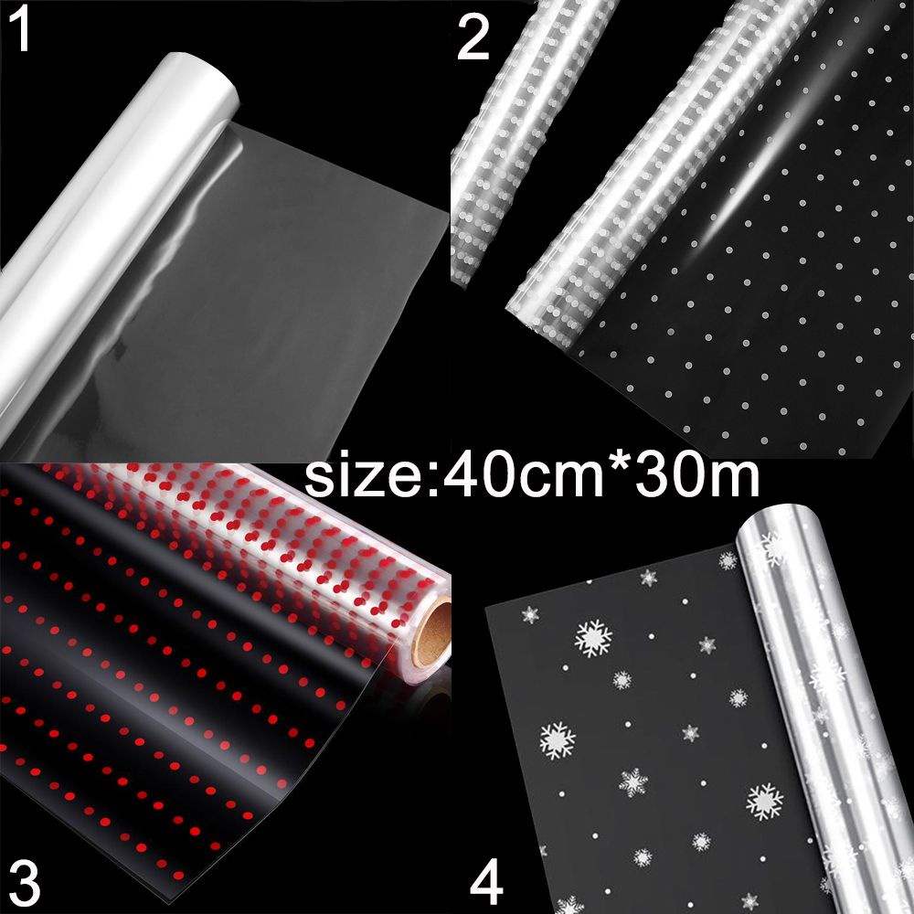Cuộn giấy bọc giấy bóng kính trong suốt dùng để gói hoa/quà thủ công DIY 40x3000cm