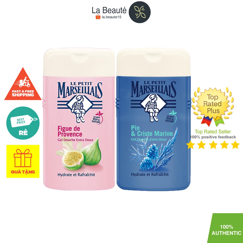 Le Petit Marseillais Gel (Crème) Extra Doux - Sữa Tắm Chiết Xuất Thảo Mộc 250ml