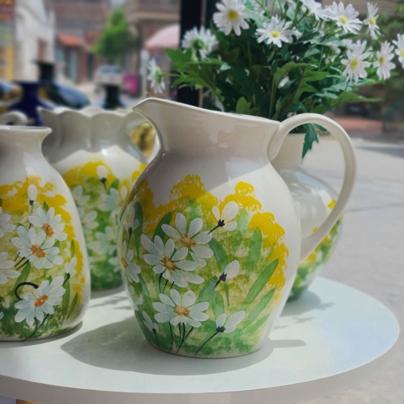 Lọ hoa gốm sứ Bát Tràng, bình hoa trang trí cúc họa mi đẹp nhiều kiểu dáng, Gốm Plus
