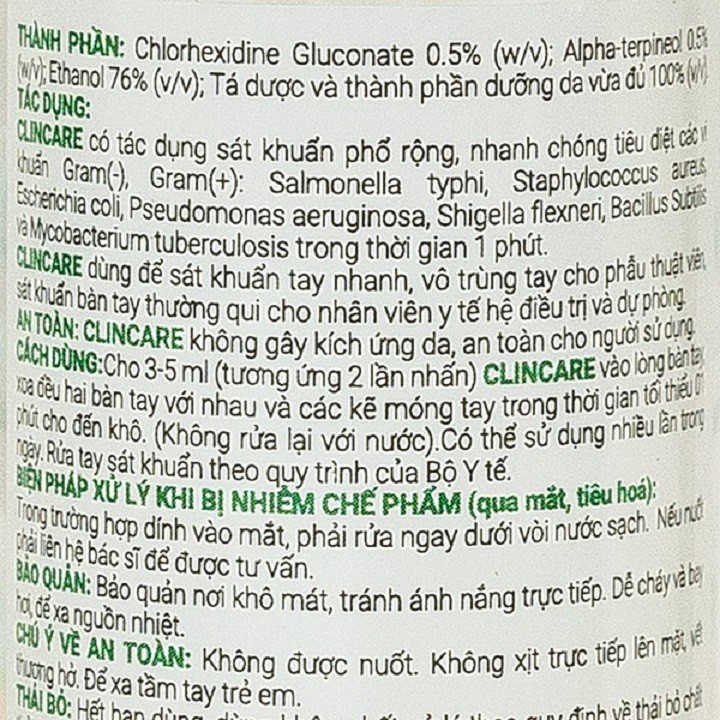 Nước rửa tay sát khuẩn nhanh Clincare 70ml