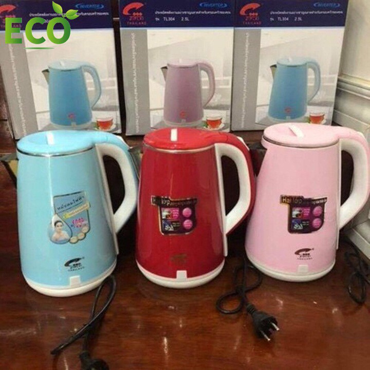 Ấm siêu tốc 2 lớp JipLai Thái Lan 2.5L nhập khẩu CHÍNH HÃNG bởi NBR STORE