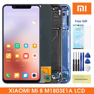 6.21'&#màn hình cảm ứng lcd 39; super amoled mi8 với khung cho xiaomi 8 mi 8 m1803e1a lcd