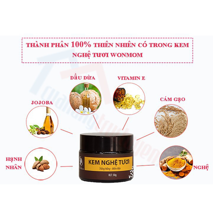 Chăm Sóc Da Mẹ Bầu Kem Nghệ Tươi Dưỡng Trắng Da Cho Mẹ Bầu Và Sau Sinh 50gr - Wonmom