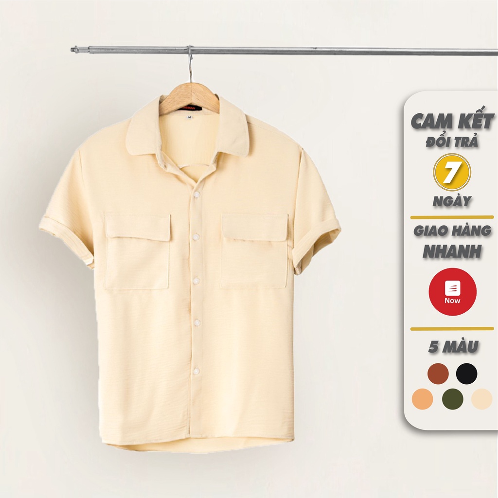 Áo Sơ Mi Nam Ngắn Tay Nam Hàn Quốc, Có Kiểu Áo Sơ Mi Đẹp - Basic Boutique | BigBuy360 - bigbuy360.vn