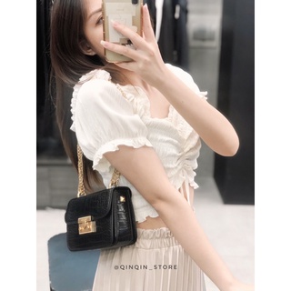 túi vân rắn khoá vàng lì