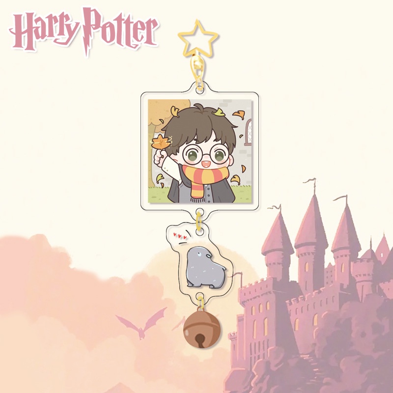 Móc chìa khóa bằng acrylic hình quả chuông hình phim harry potter dễ thương