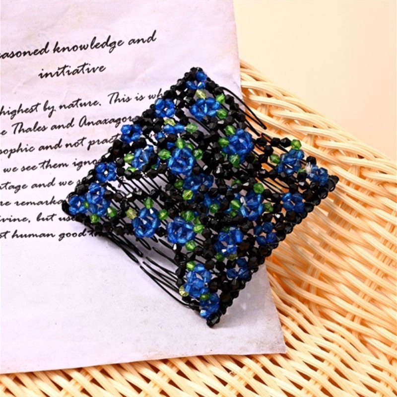 Lược cài tóc hai đầu đính hạt co giãn thời trang cho nữ