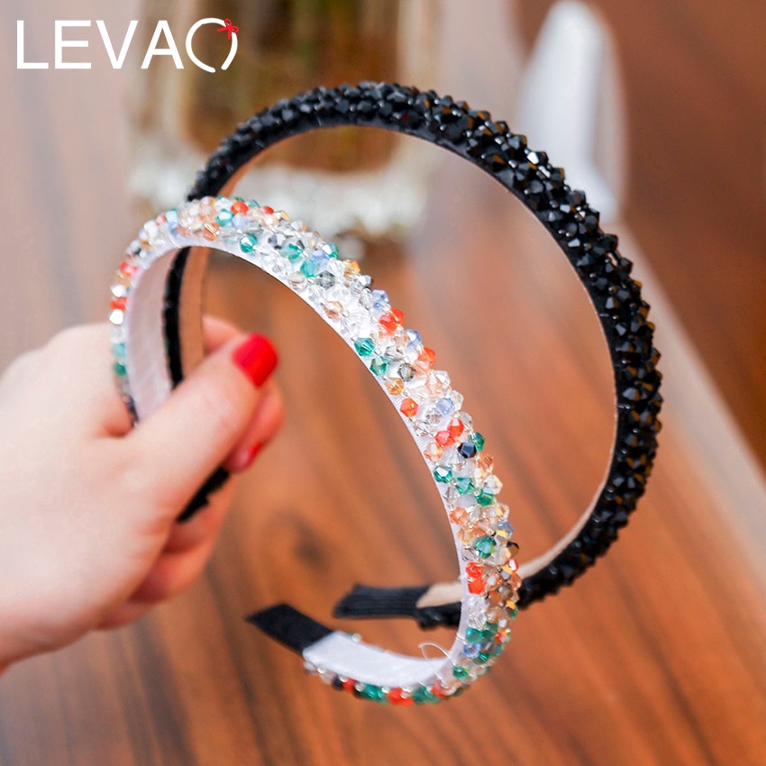 Băng đô cài tóc đính đá nhiều màu tùy chọn cho nữ