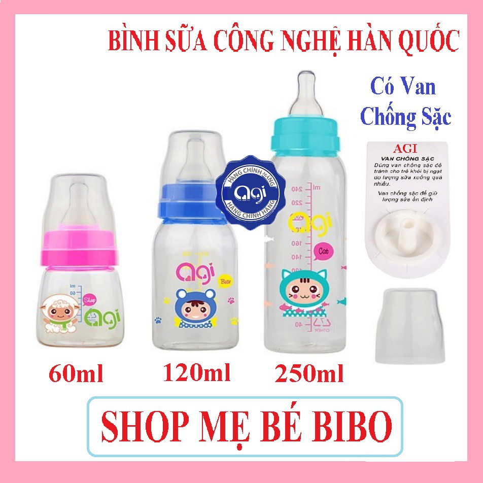 Bình Sữa Agi Cổ Hẹp 60ml/140ml/ 240ml