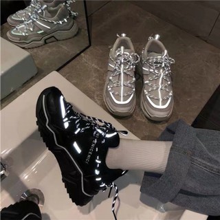 Giày sneakers thể thao nữ dây vằn phản quang nữ