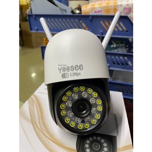 Camera yoosee ip wifi giám sát ngoài trời Xoay 360 độ PTZ 5.0MP 20 đèn thế hệ mới,ban đêm có màu