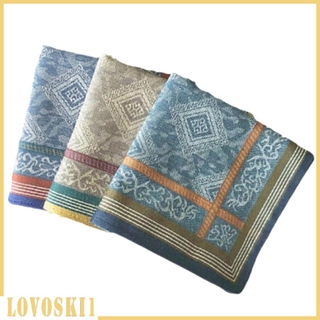 Set 3 khăn tay vuông bỏ túi 100% cotton in họa tiết kẻ sọc phong cách cổ điển dành cho nam