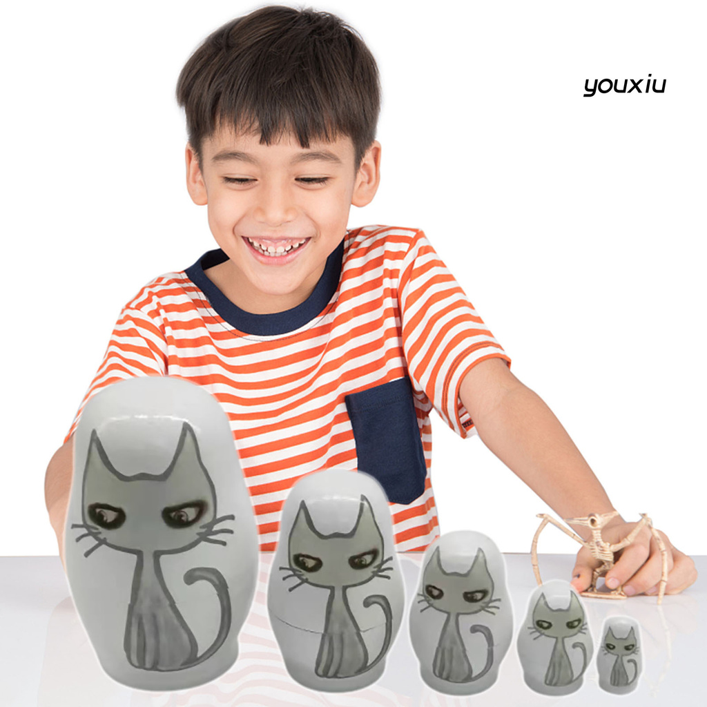 Set 5 Búp Bê Matryoshka Bằng Gỗ Trọng Lượng Nhẹ Dùng Trang Trí Nhà Cửa