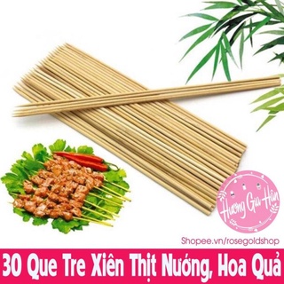30 Que Tre Xiên Thịt Nướng, Thịt Rán, Hoa Quả [Thanh Mai Shop]