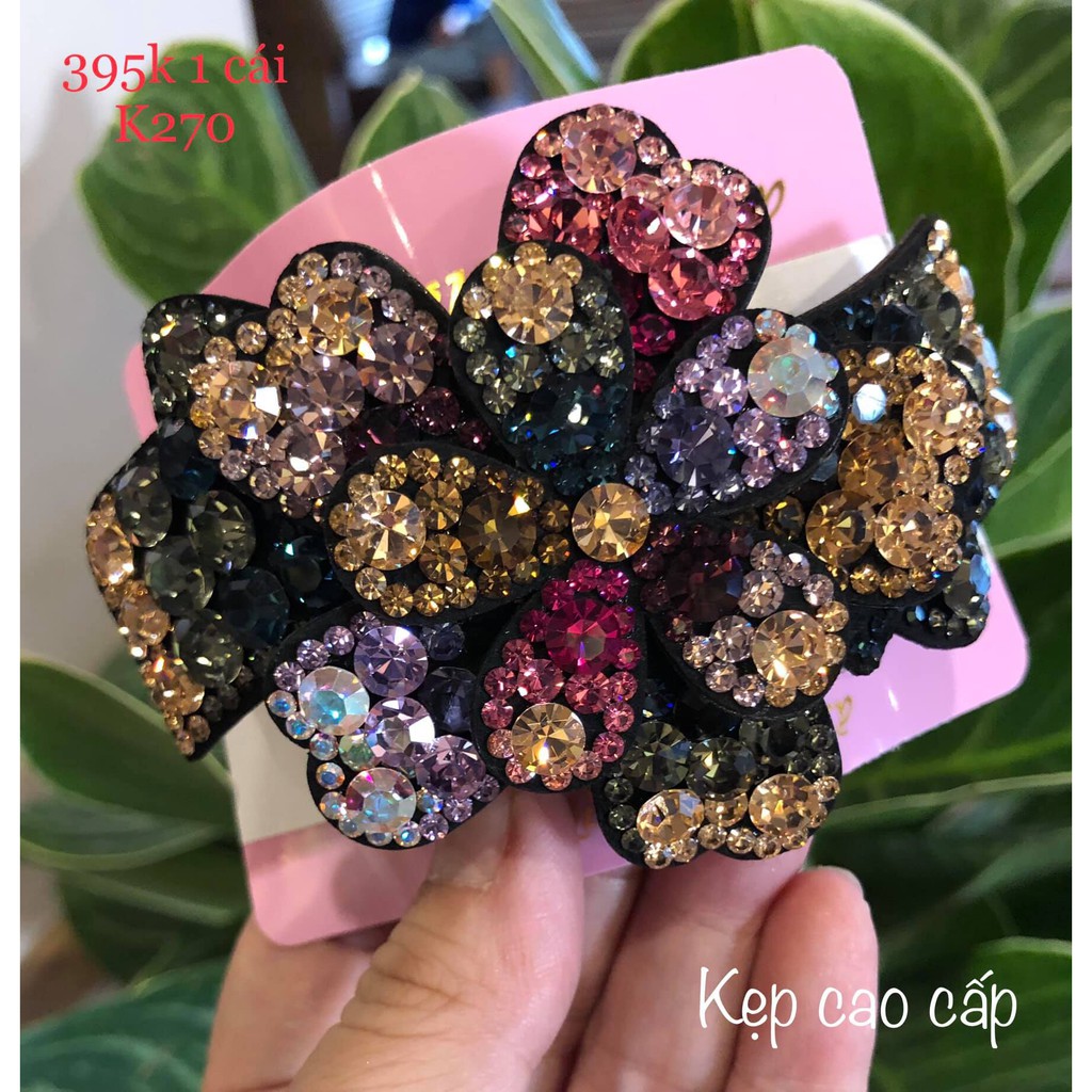 Kẹp đuôi tóc đẹp đính đá màu cao cấp