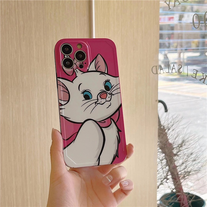 DISNEY Ốp Điện Thoại TPU Dẻo Họa Tiết Hoạt Hình Mèo Marie Dễ Thương Cho iPhone 14 13 12 11 Pro Max XR X XSMAX