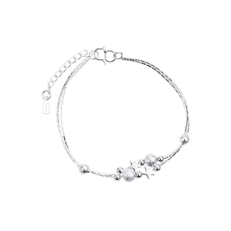 Lắc tay/ lắc chân mạ bạc 952 hình ngôi sao phong cách Hàn Quốc cho nữ