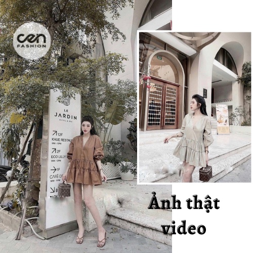 Set áo babydoll cổ V siêu hot CEN FASHION