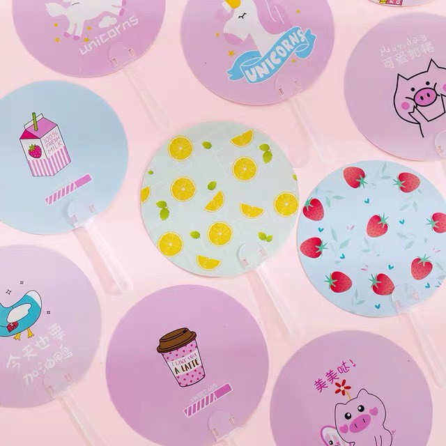 Quạt nhựa cầm tay quạt cute quạt quạt tròn #4