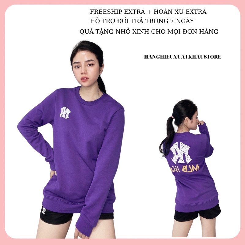 Áo Nỉ da cá NY010 MLB SWEATSHIRT VIOLET chuẩn hình