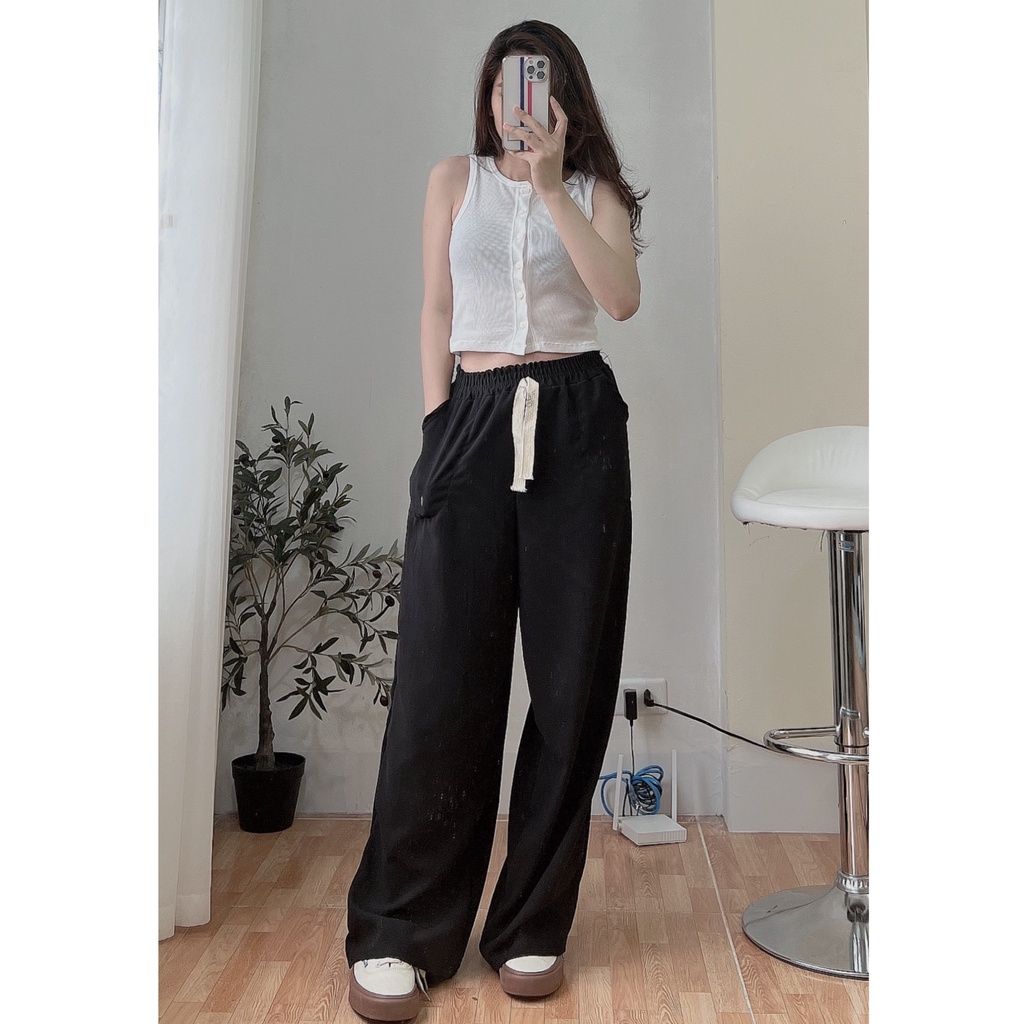 Áo Ba Lỗ Phối Khuy Cổ V PEONYB Nữ [FREESHIP]  Croptop thun tăm body dáng ôm thể thao, học sinh cá tính Ulzzang