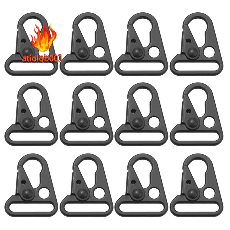 Set 12 khóa kẹp mở rộng móc gắn chìa khóa balo màu đen dành cho nam nữ ngoài trời