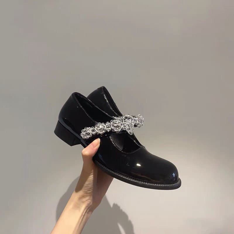 GIÀY BỆT QUAI ĐÍNH HẠT TRONG SUỐT KIỂU GIÀY MARY JANE ĐẾ BẰNG - GIÀY IMYSHOES | BigBuy360 - bigbuy360.vn