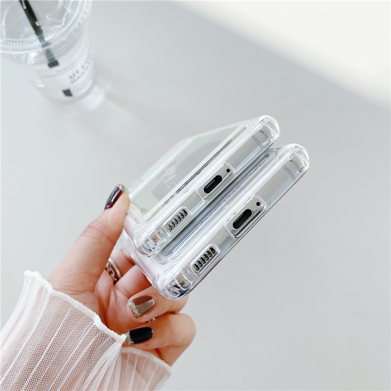 Ốp điện thoại bằng silicon có ngăn đựng thẻ cho Samsung Galaxy S8 S9 S10 S20 S21 S22 S23 Plus Note 8 9 10 20 Ultra