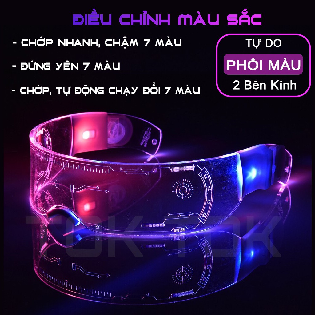 Kính phát sáng 3D kính đèn led pro màu sắc RGB