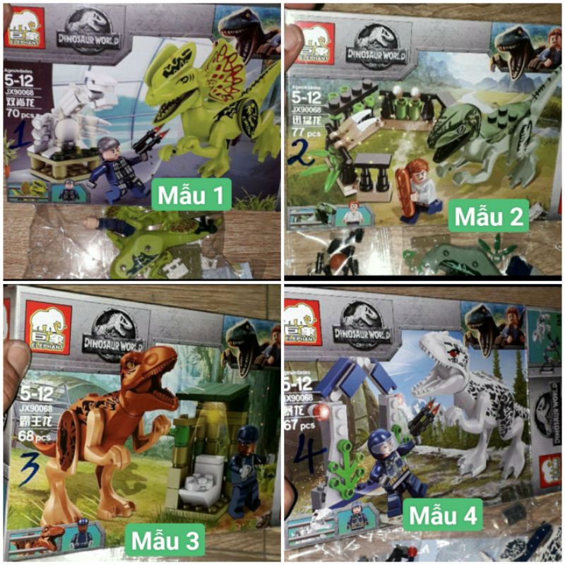 Lắp ráp 1 hộp Lego_Khu Vườn khủng long 90068 có nhiều chi tiết bằng nhựa ABS