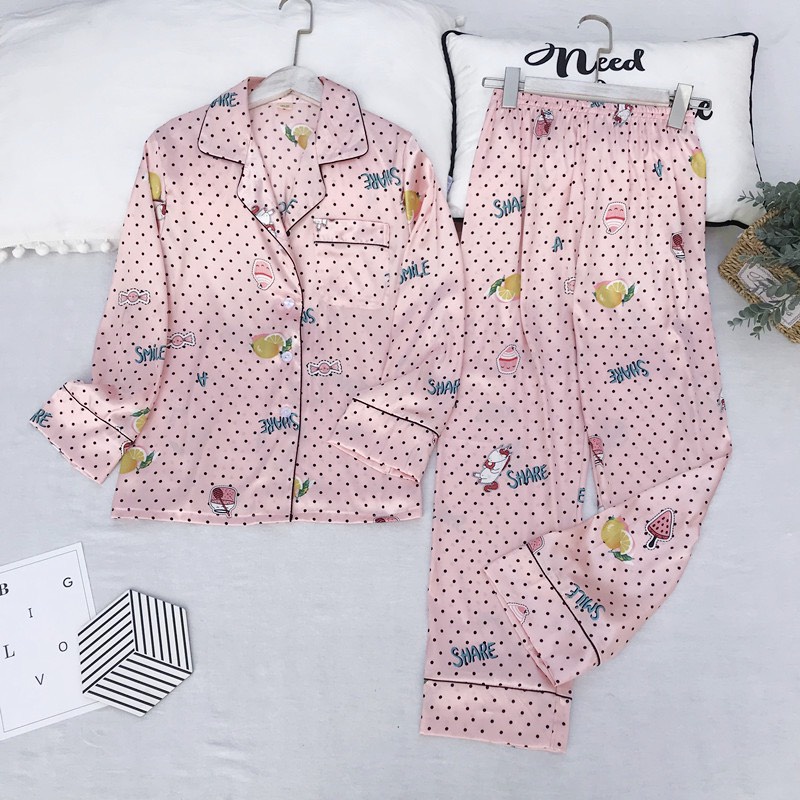 Pajamas Đồ Ngủ Mặc Nhà Lụa Mềm Mịn FreeSize AMANTA AMTPY038