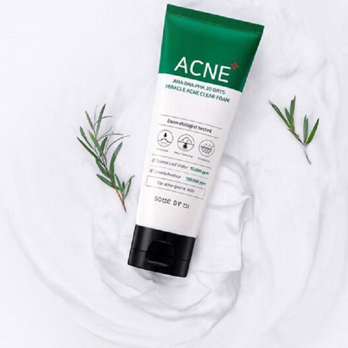 Sữa rửa mặt Some By Mi AHA-BHA-PHA 30 Days Miracle Acne Clear Foam 100ml dành cho da nhờn mụn | BigBuy360 - bigbuy360.vn