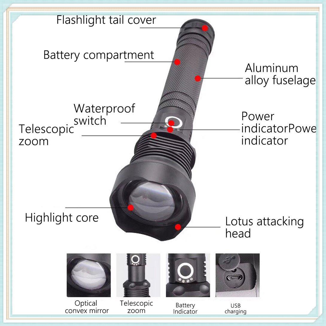 Đèn Pin Led P70 Vỏ Nhôm Năng Lượng Cao Kèm Sạc Usb Tiện Dụng | BigBuy360 - bigbuy360.vn