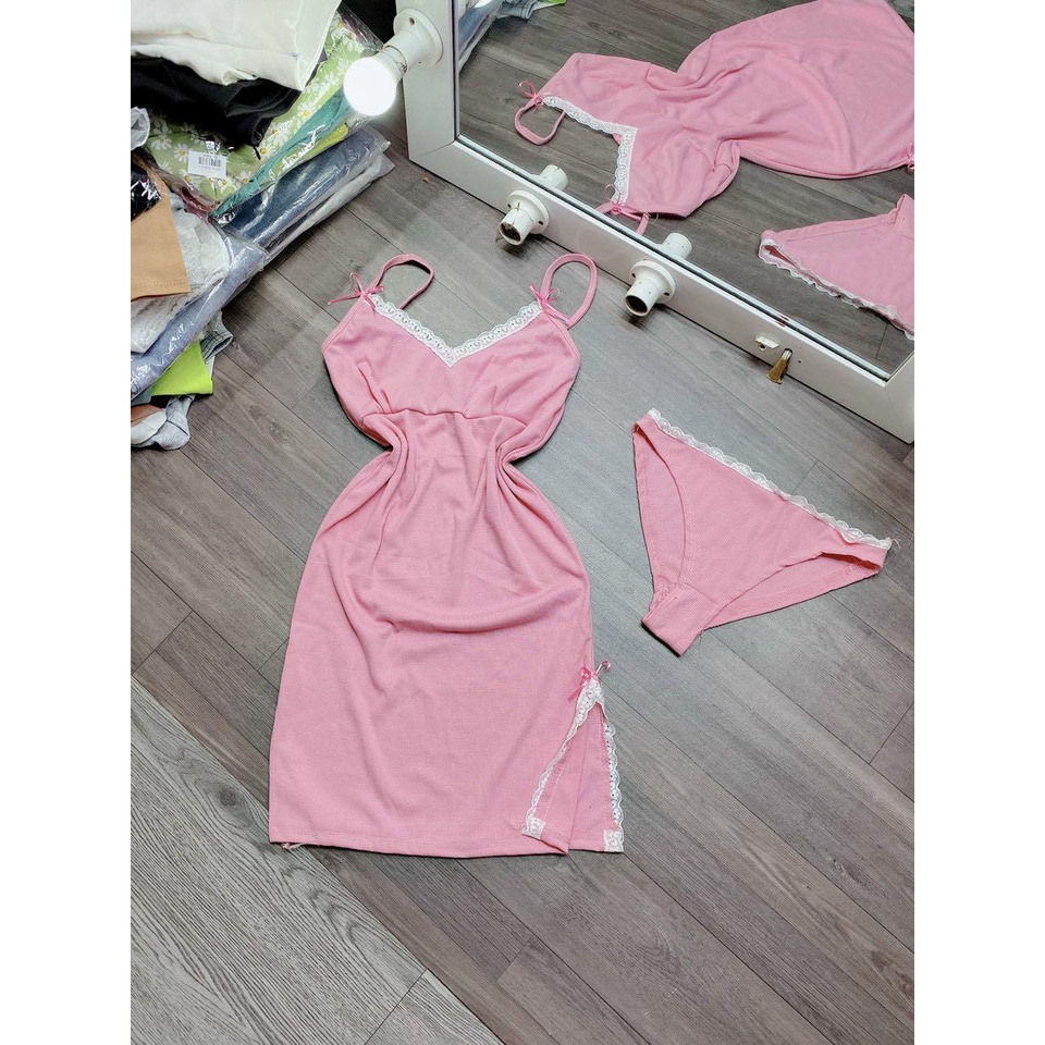 Đầm ngủ thời trang nữ, đầm hai dây sexy, chất thun co giãn mềm mại mát mẻ, màu sắc xinh xắn