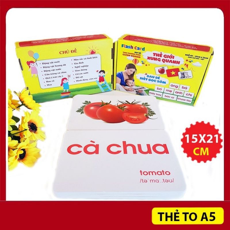 Bộ Flash card A5 loại to Song Ngữ cho bé