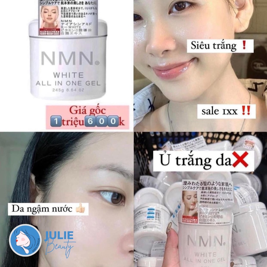 Kem NMN White All In One Gel 245g, kem NMN của Nhật - Kem NMN tế bào gốc dưỡng trắng, cấp ẩm