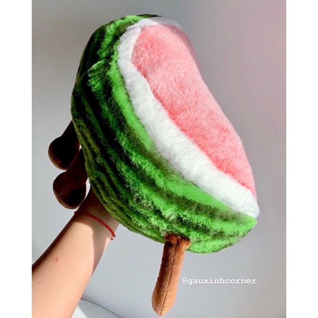 Gấu bông dưa hấu vui vẻ lông mịn dễ thương thú nhồi bông dưa hấu đồ chơi quà tặng|Gauxinhcorner