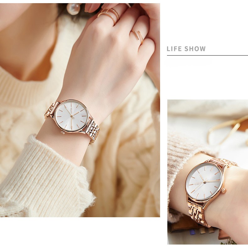 Đồng hồ nữ Julius JA-1298 dây thép | Julius Official