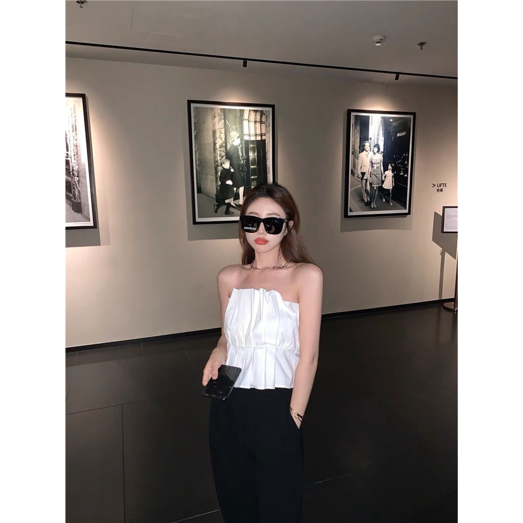 Áo croptop quây ngực ulzzang xếp ly sang chảnh | BigBuy360 - bigbuy360.vn