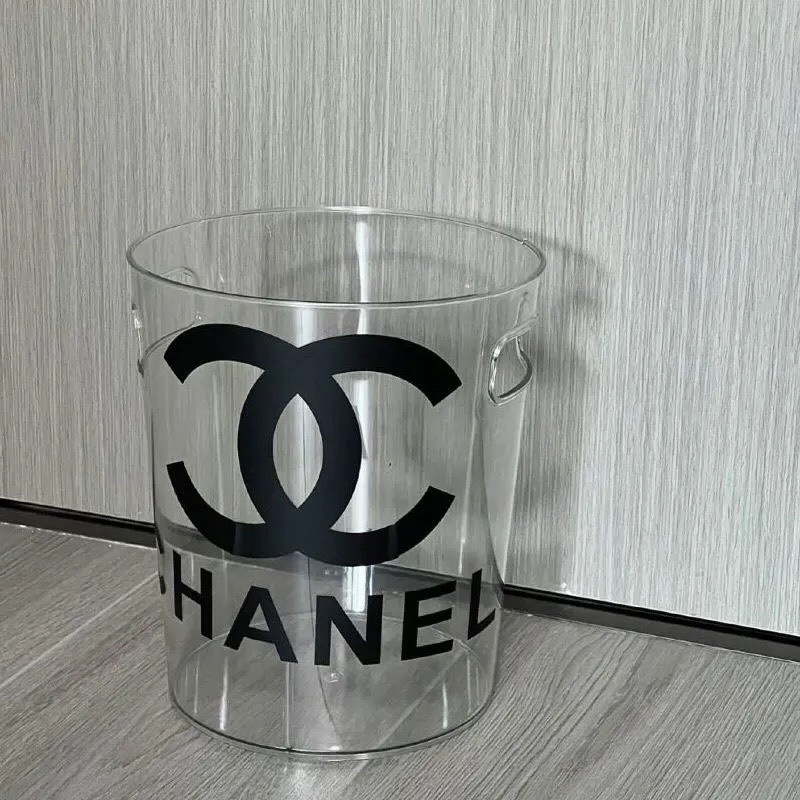 SẴN Thùng nhựa chanel-Lv đựng đồ trang trí cao cấp- phong cách sang chảnh dán decanl logo