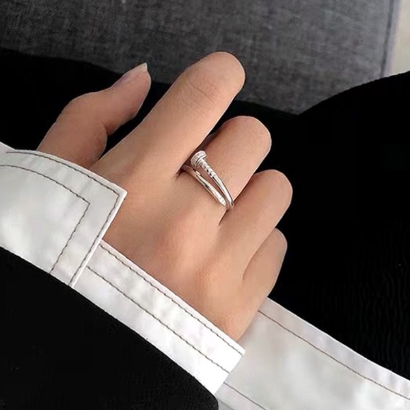 Nhẫn Thép Titan Mạ Vàng Hồng 18K Sang Trọng Thời Trang | Nhẫn Inox Đính Kim Cương Giả