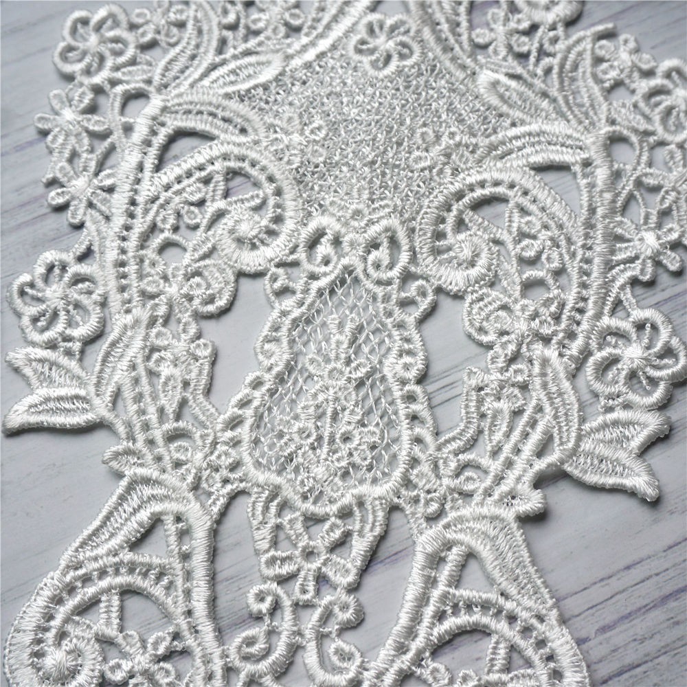 Vải Ren Thêu Hoa Màu Trắng Dùng May Váy Cưới