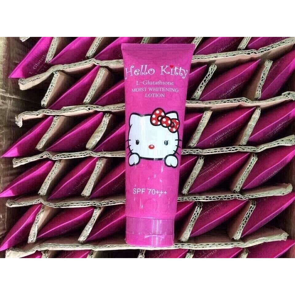 Kem Dưỡng Body / Make Up Trắng Da Hello Kitty Hồng 300ml