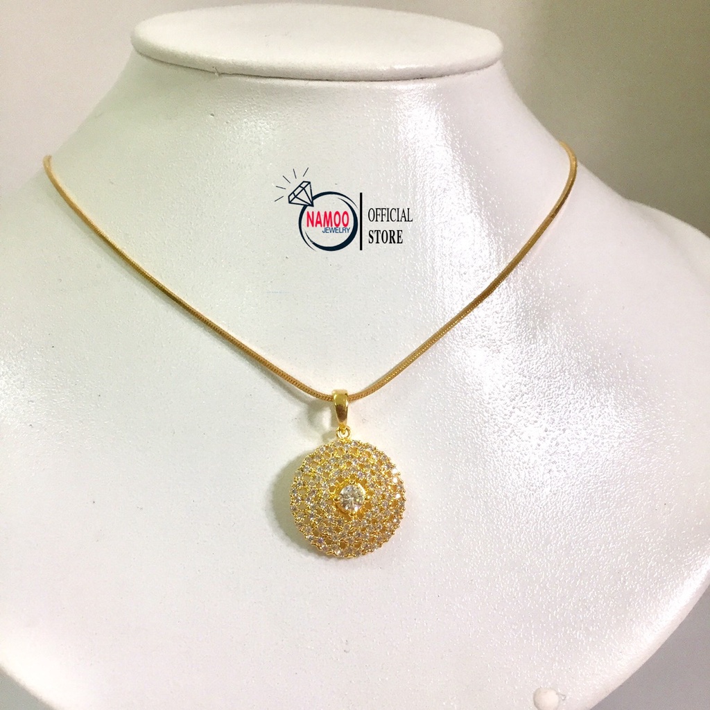 Dây Chuyền Hoa Đá Nữ, Vòng Cổ Mạ Vàng V656 Namoo Jewelry