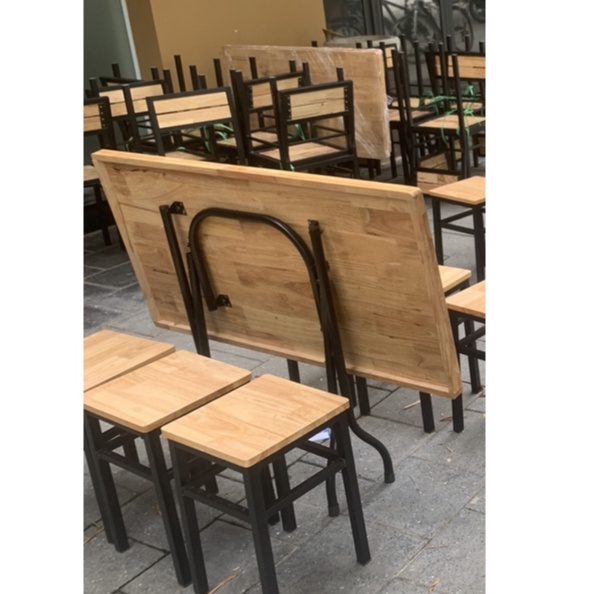 GHẾ ĐÔN VUÔNG GỖ CAO SU mặt vuông 40x40 cm